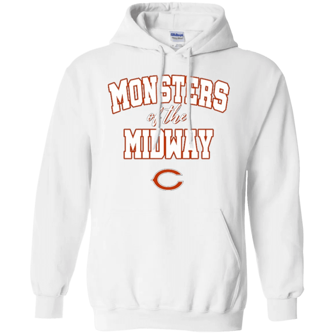 White Monsters Of The Midway Hoodie with Bold Text and Classic Design for Chicago Sports Fans