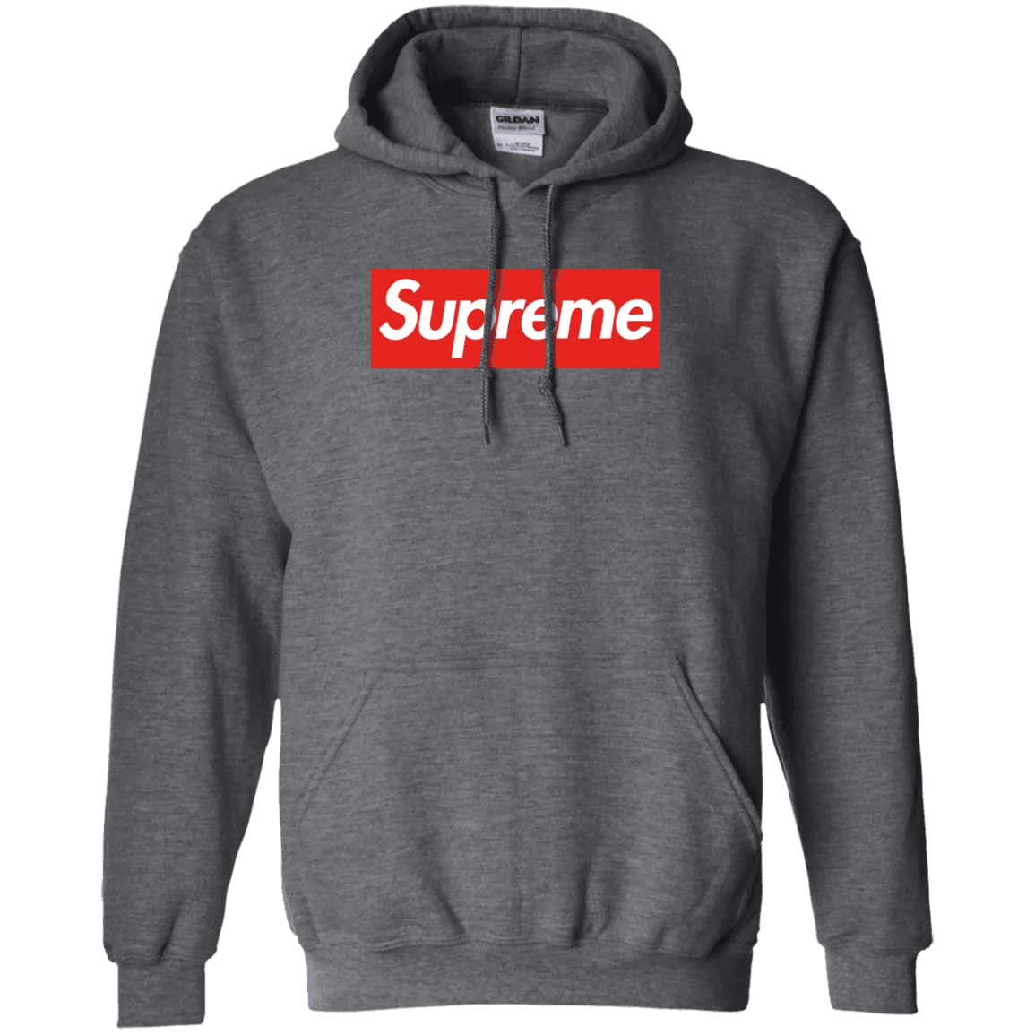 NinoGear Supreme Hoodie in grey with iconic red logo for stylish comfort