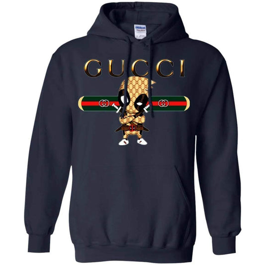 NinoGear Deadpool Gucci Hoodie featuring a playful Deadpool design with Gucci branding