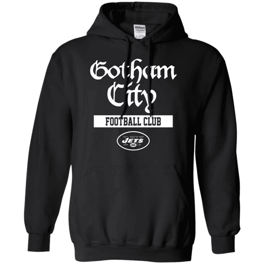 NinoGear Gotham City Jets hoodie in black featuring bold graphic design for fans