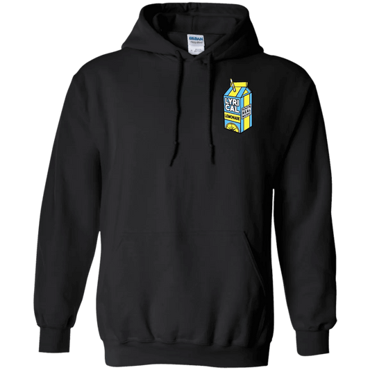 NinoGear Lyrical Lemonade Hoodie in Black with Colorful Cartoon Milk Carton Design