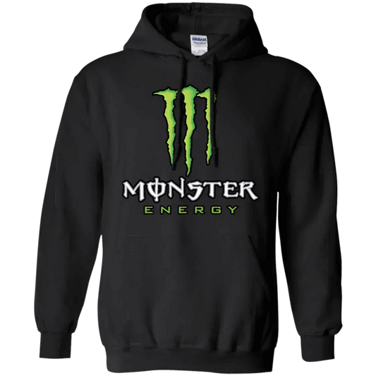 Black NinoGear Monster Energy hoodie featuring the iconic green logo and comfortable fit