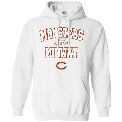 White Monsters Of The Midway Hoodie with Bold Text and Classic Design for Chicago Sports Fans